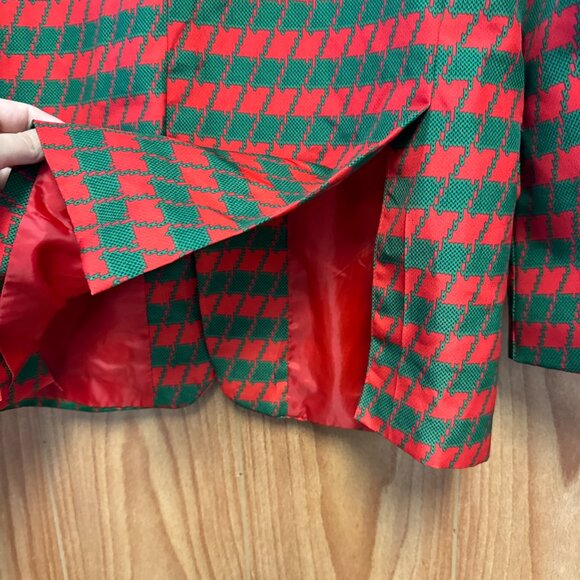 Dec. 25 Red Green Christmas Office Party Suit Coat Matching Tie Set Men's L - Picture 10 of 10